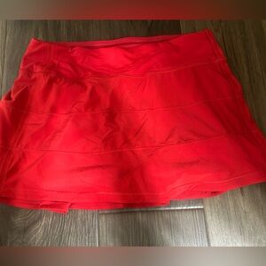 Lululemon red mini skirt, with built in shorts